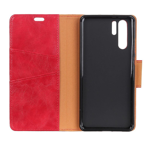 Flip case for Huawei P30 Pro, Split Leather Wallet, red