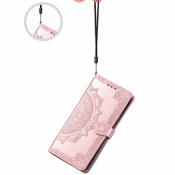 Flip case for Infinix Note 40 Pro Plus, Mandala, pink rose gold