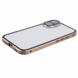 Case for iPhone 16, Magnetic Dual Glass, gold