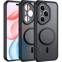 Case for Honor 400 Pro 5G, for MagSafe, ERBORD Matt Case, black + Screen Glass