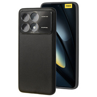 Leather case for Xiaomi Poco F6 Pro, leather hybrid, black