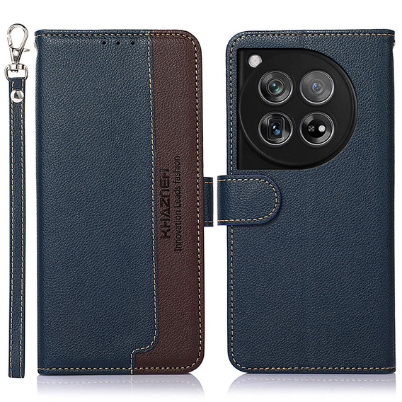 Flip case for OnePlus 12 5G, KHAZNEH RFID, blue / brown