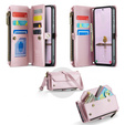 Wallet case with lock and straps for Samsung Galaxy A17 5G - pink