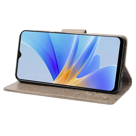 Flip case for Oppo A17, Butterfly, grey