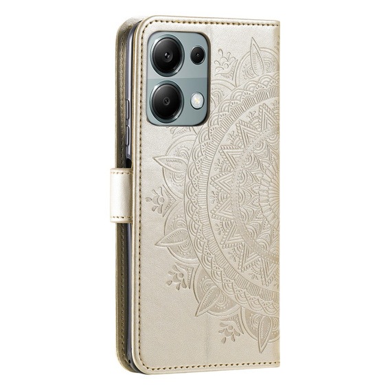 Flip case for Xiaomi Redmi Note 13 Pro 4G / Xiaomi Redmi Note 14S / Xiaomi Poco M6 Pro 4G, Mandala, gold