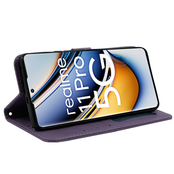 Flip case for Realme 11 Pro 5G / Pro+ 5G, Mandala Flower, purple