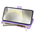 Flip case for Samsung Galaxy A56 5G, Rhombus Crossbody Leather, purple