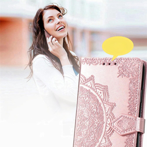 Flip case for Samsung Galaxy M55 5G, Mandala, pink