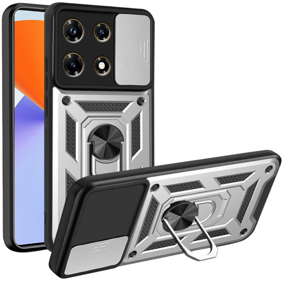 Case for Infinix Note 30 Pro, CamShield Slide, silver