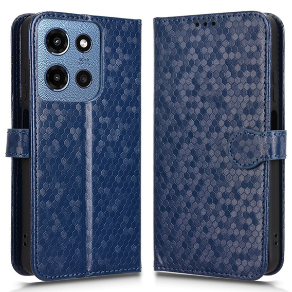 Flip case for Motorola Moto G86 Power 5G, Wallet Rhombus, blue