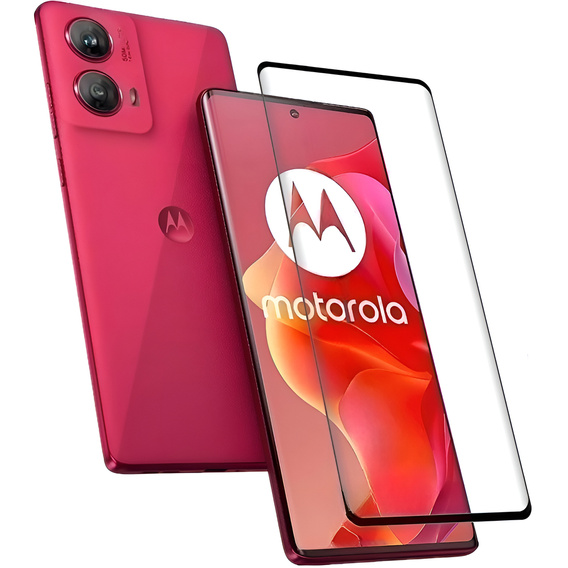 3D Tempered Glass for Motorola Moto G85, black frame