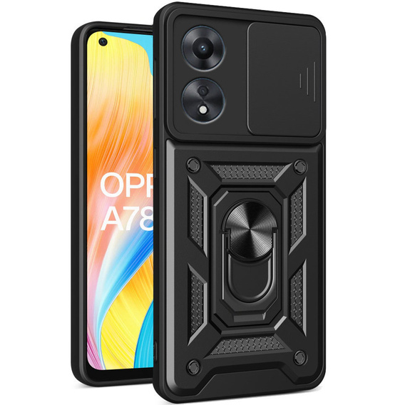 Case for Oppo A78 4G, CamShield Slide, black