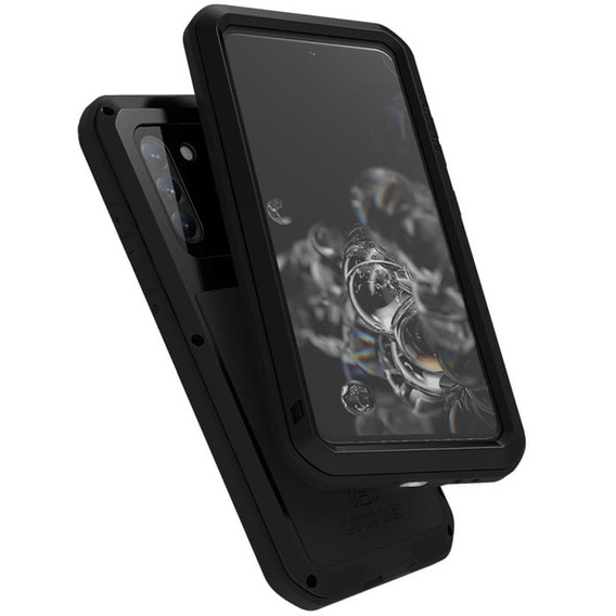 Love Mei Case for Samsung Galaxy S21 FE, armored with glass, black