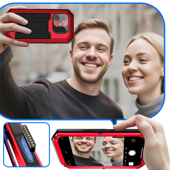 R-JUST armoured case with screen protector and stand for iPhone 17