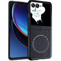 Case for Motorola Razr 50 Ultra, Leather Hybrid MagSafe, black