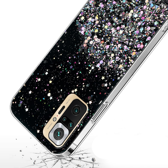 Case for Xiaomi Redmi Note 10 Pro, Glittery, black