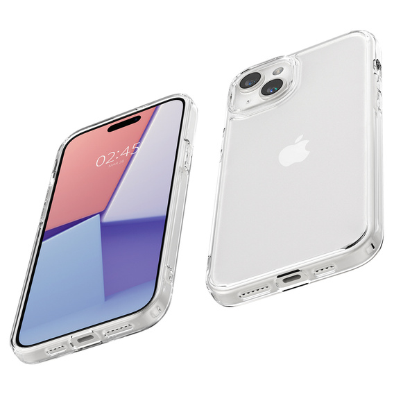 Spigen case for iPhone 15, Ultra Hybrid, transparent + 9H Tempered Glass