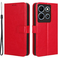Flip case for Infinix Note 30, Crazy Horse Wallet, red