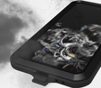 Love Mei Case for Samsung Galaxy S21 FE, armored with glass, black