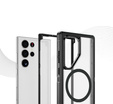 Case with frame for Samsung Galaxy S24 Ultra, for MagSafe, transparent / black