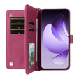 Crossbody Leather Wallet flip case for Oppo Reno 13 Pro 5G, maroon