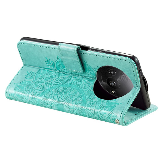 Flip case for Xiaomi Redmi A3, Mandala, green