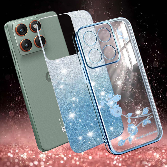 Glitter Flower case for Motorola Edge 70