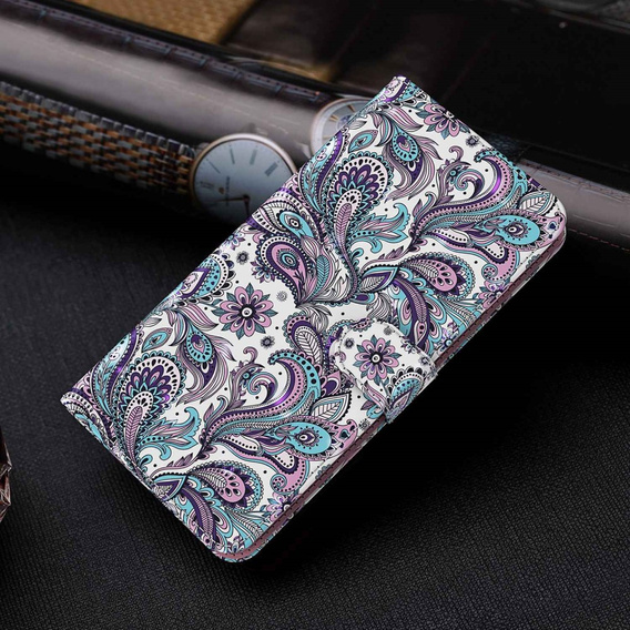 Flip case for Oppo A17, Light Spots Decor, purple