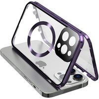 Magnetic Dual Glass MagSafe case for iPhone 15 Pro, purple