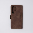 Case for Samsung Galaxy S23 Ultra, ERBORD Vintage, wallet with flap, coffee