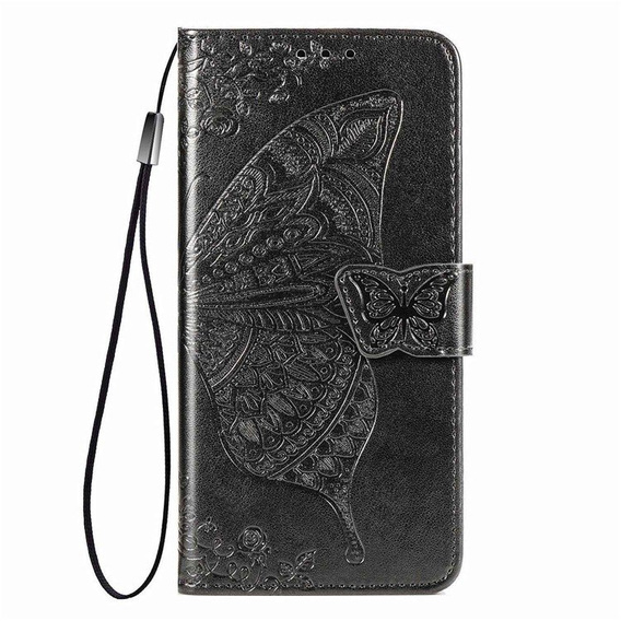 Flip case for Nokia C21 Plus, Butterfly, black