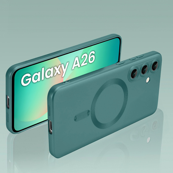 Case for Samsung Galaxy A26, ColorMag, for MagSafe, green + 9H tempered glass