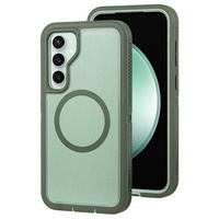 Case with frame for Samsung Galaxy S23 FE, for MagSafe, green