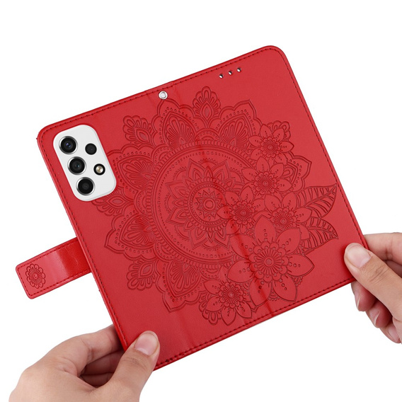 Flip case for Samsung Galaxy A53 5G, Mandala Flower, red