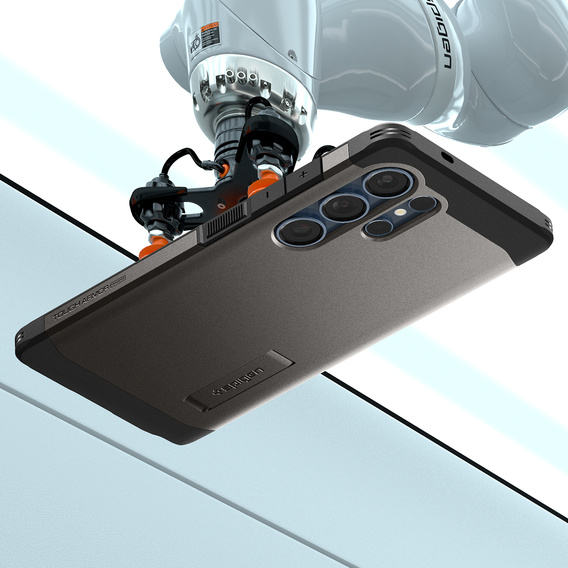 Spigen case for Samsung Galaxy S25 Ultra, Tough Armor Mag MagSafe, grey + 9H Tempered Glass