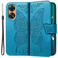 Flip case for Oppo Reno8 T, Butterfly, blue
