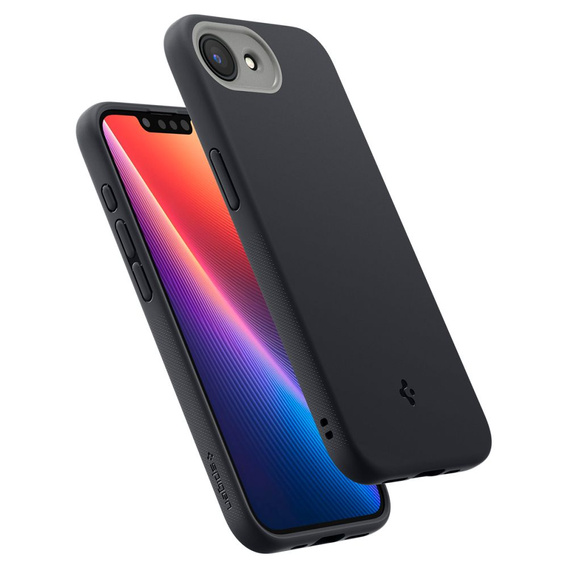 Spigen case for iPhone 16E, Nano Pop MagSafe, black + 9H tempered glass