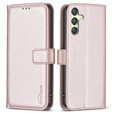 Flip case for Samsung Galaxy A25 5G, BINFEN Wallet, rose gold + 9H glass