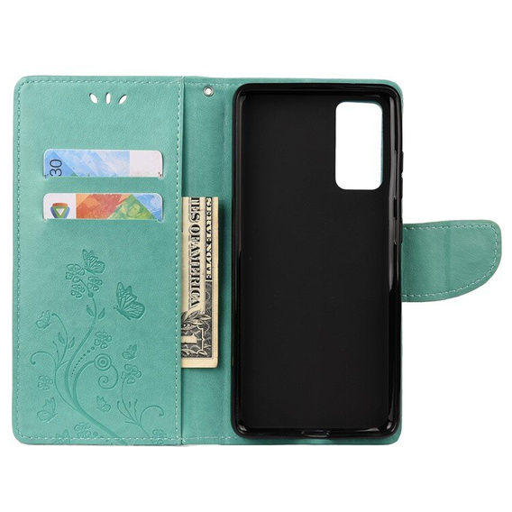 Flip case for Samsung Galaxy S20 FE, Butterfly, green
