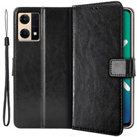 Flip case for Oppo Reno7 4G, Crazy Horse Wallet, black