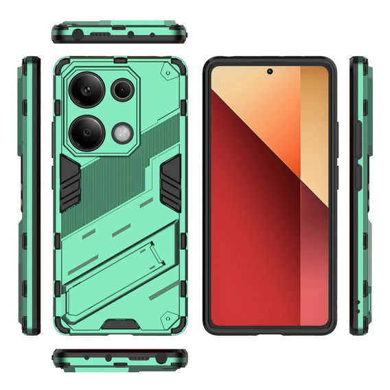 Case for Xiaomi Redmi Note 13 Pro 4G / Xiaomi Redmi Note 14S / Xiaomi Poco M6 Pro 4G, Military kickstand, green