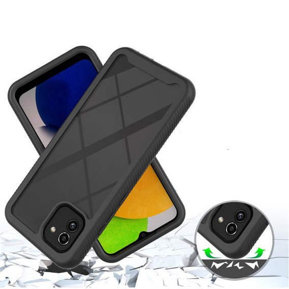 Case for Samsung Galaxy A03, Shockproof, with film, black