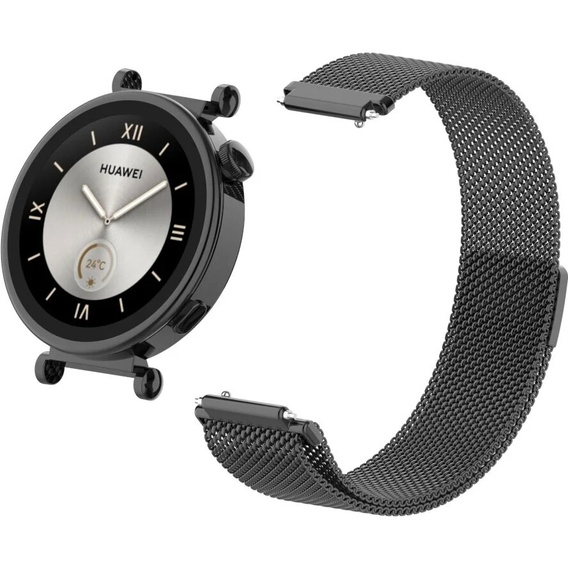 Milanese bracelet 18mm for Garmin Vivoactive 4S, Black