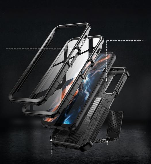 Armored case for Samsung Galaxy A25 5G, Dexnor Full Body (Two Frames), black