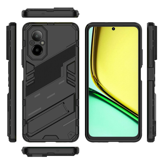 Case for Realme C67, Military kickstand, black