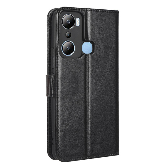 Flip case for Infinix Hot 20i, Crazy Horse Wallet, black