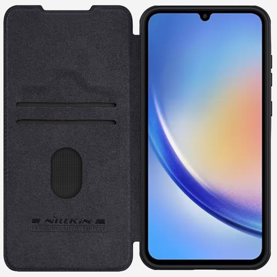 NILLKIN flip case for Samsung Galaxy A55, CamShield Qin Pro, leather, black