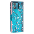 Flip case for Motorola Edge 40 Neo, Wallet, sakura, blue