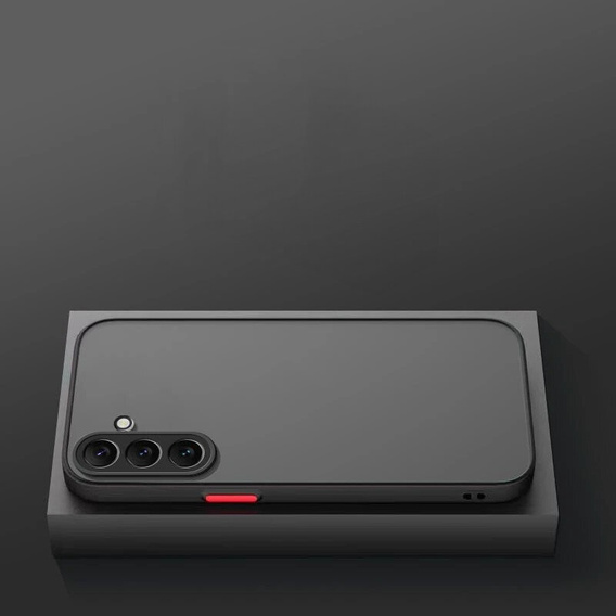 Silicone case for Samsung Galaxy M15 5G, with camera protection, transparent / black