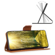 Flip case for Samsung Galaxy A15, Wallet Litchi Leather, brown + 9H glass